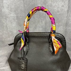 Fendi Vintage Selleria Black Pebble Leather
Doctor Frame Hand Bag